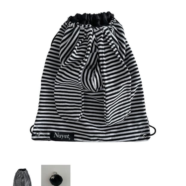 누엣 Stripe rabbit hoodie bag