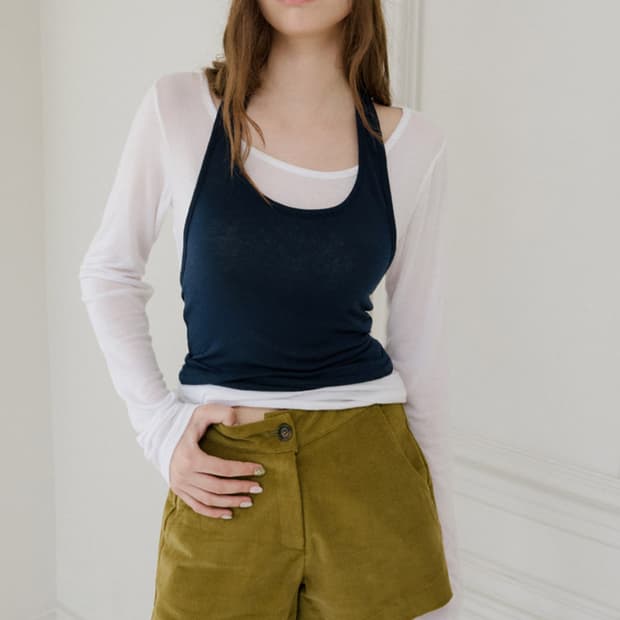 레터프롬문 베를린 코듀로이 쇼츠 올리브 색상