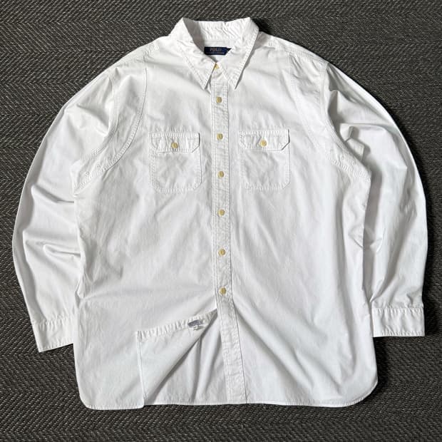 폴로 랄프로렌 화이트 유틸리티 투포켓 셔츠 (105-110)