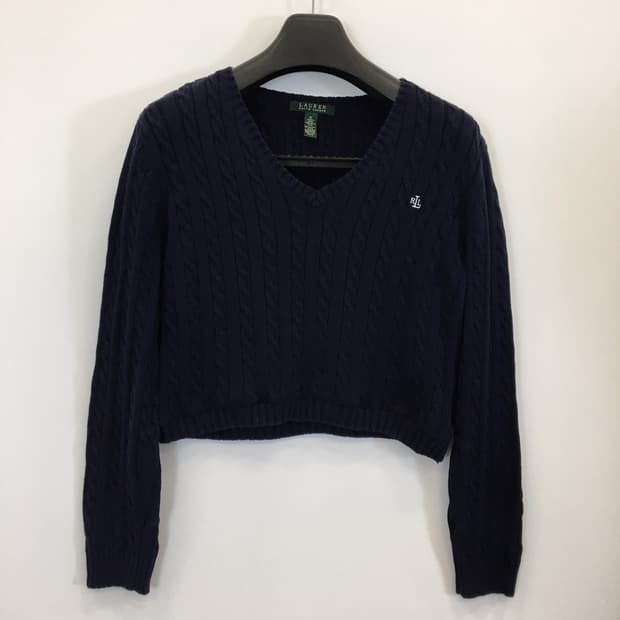 폴로 랄프로렌 케이블 크롭니트 M