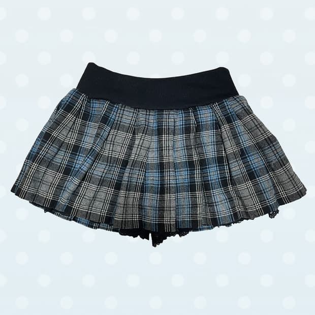 빈티지 캐캐체 체크 큐롯 스커트 반바지