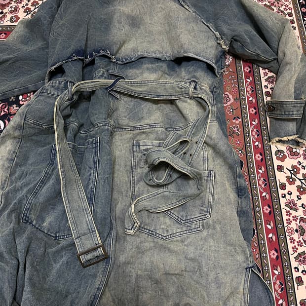 ROOLIBYOO 언발란스 데님 트렌치코트 3XL