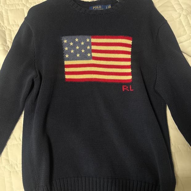 폴로 성조기 니트