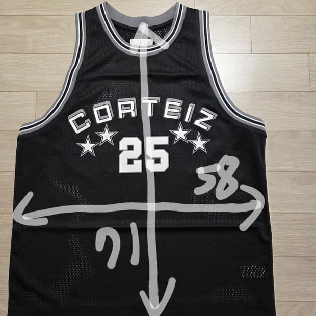 코르테이즈 스타 비볼 저지 블랙 L (새상품)