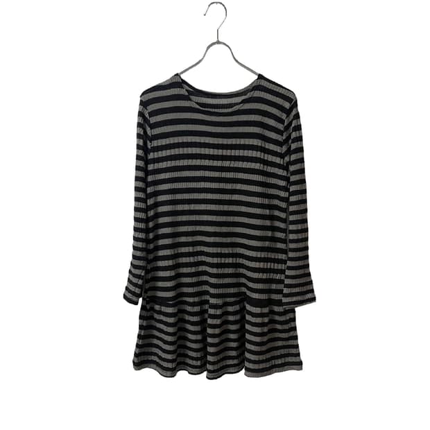 Stripe flare Knit Top / Mini dress