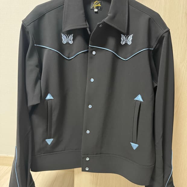 니들스 PE/PU 더블 클로스 파이핑 카우보이 자켓 블랙 M