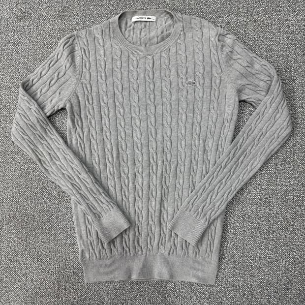 라코스테 그레이 케이블 니트