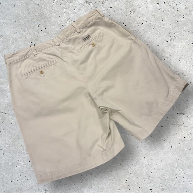 [48] 폴로 랄프로렌 화이트 코튼 반바지 C454