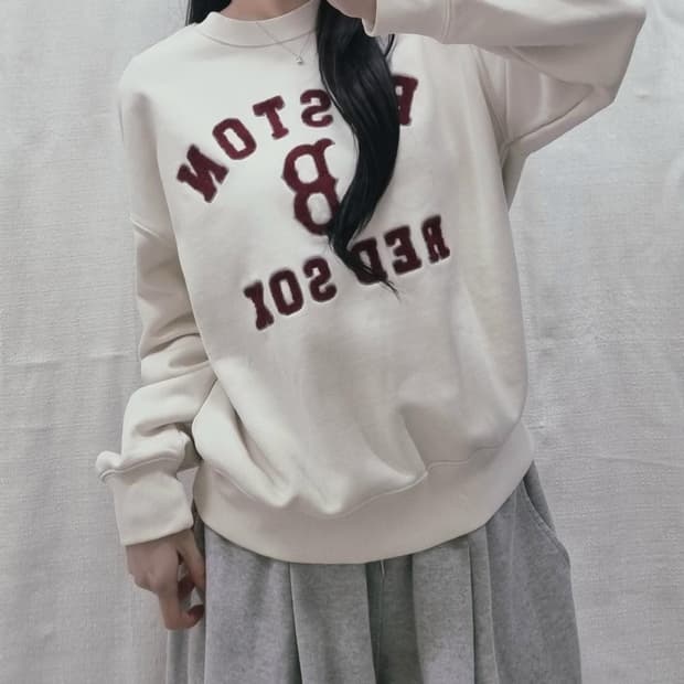 MLB 보스턴 크림 버건디 맨투맨