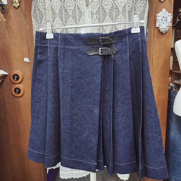 허단33/ xs  메이비베이비 데님 플리츠 스커트