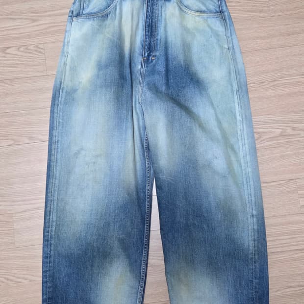 안셀름 믹스 컬러 와이드 데님 팬츠 인디고 1사이즈