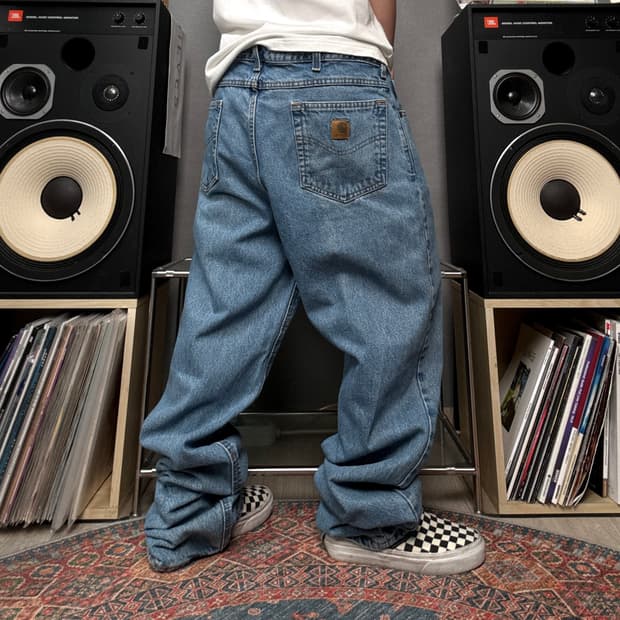 칼하트 가죽탭 데님팬츠