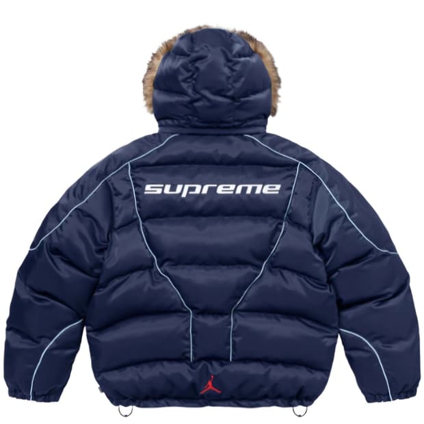 (L,XL) 24fw 슈프림 x 조던 퍼퍼 패딩 자켓 네이비 