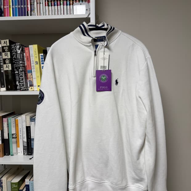 폴로 랄프로렌 윔블던 화이트 쿼터 집업