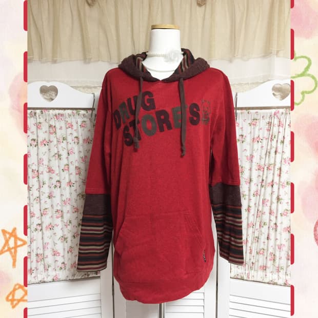 빈티지 드럭스토어 돼지 귀 후드티