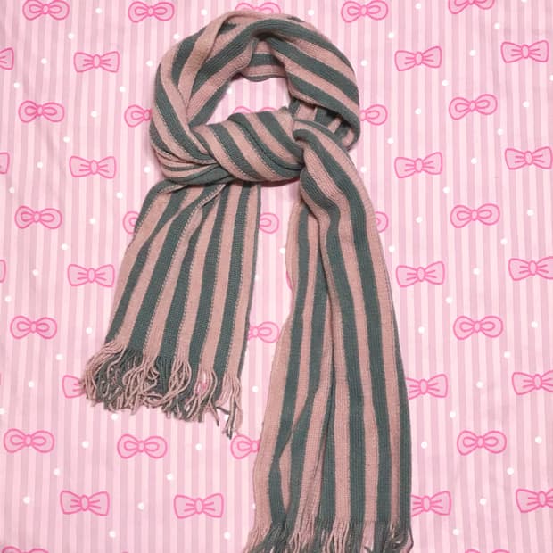 뮤트핑크 그레이 목도리