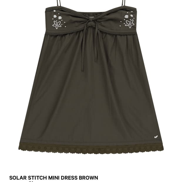 Coyseio Solar Stitch Mini Dress Brown