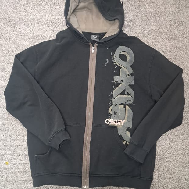 오클리 블랙 빅로고 아카이브 후드 집업