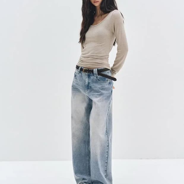 데케트우먼-Signature Low Rise Wide Jeans - M