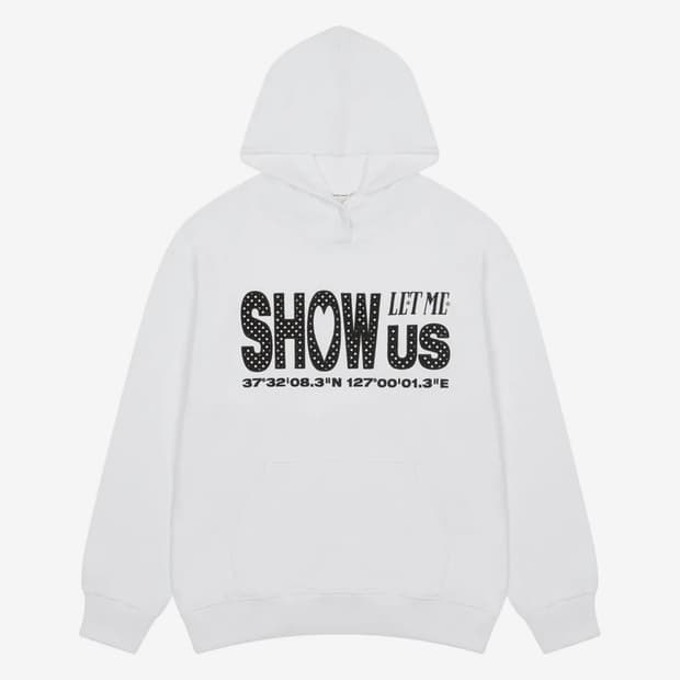 러브이즈트루 도트 후드티 화이트 M