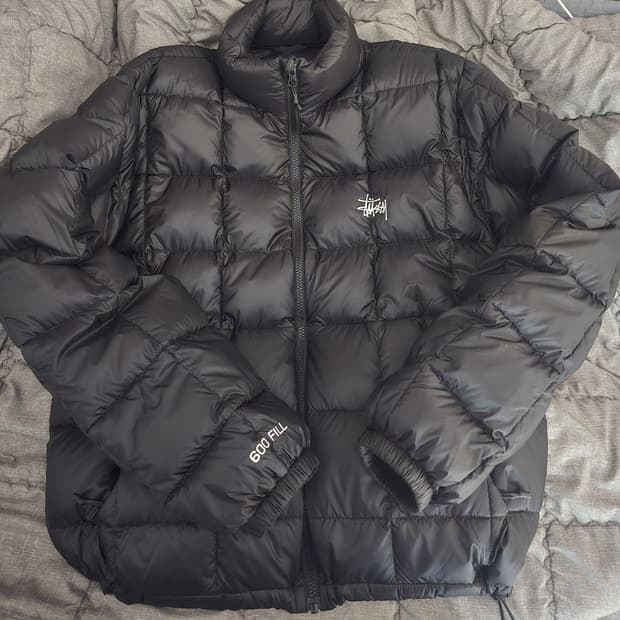 스투시 미드웨이트 퍼퍼 블랙 M