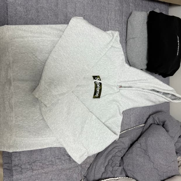 [M]슈프림 카모 박스로고 애쉬그레이 후드