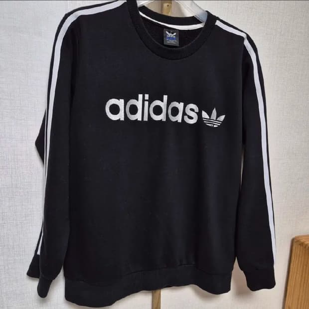 최상 아디다스 L 기모 자수 빅로고 클래식 맨투맨