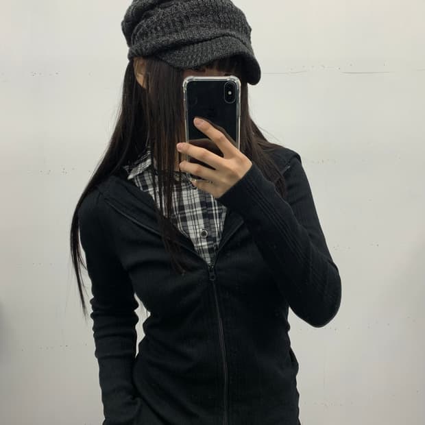 Spade y2k 레이어 셔츠 집업