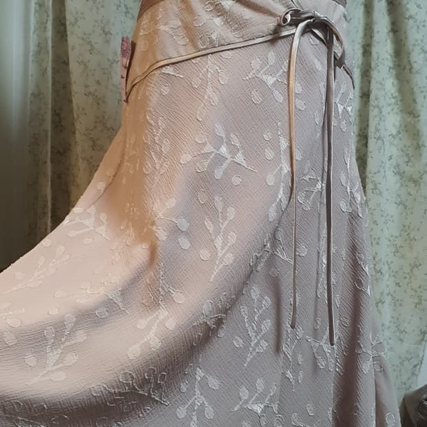 [빈티지] 아이보리 꽃무늬 랩 스커트 30