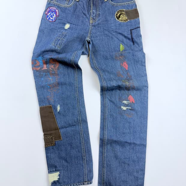 폴로 랄프로렌 패치워크 데님팬츠