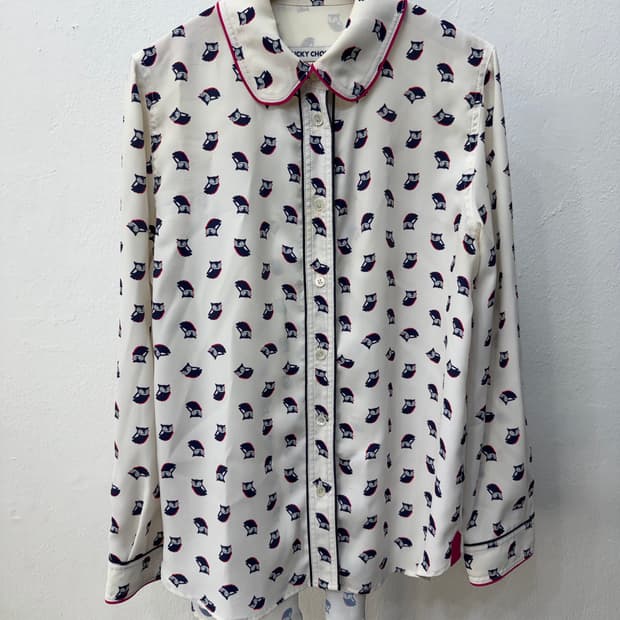 정품) 럭키슈에뜨 패턴 셔츠 블라우스 38