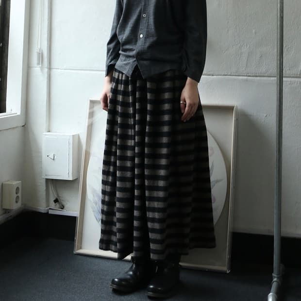 요지야마모토 느와르 스트라이프 스커트