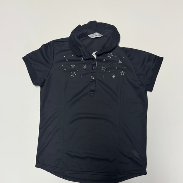 여성 먼싱웨어 골프 기능성 스타 프린팅 반팔 카라 티셔츠