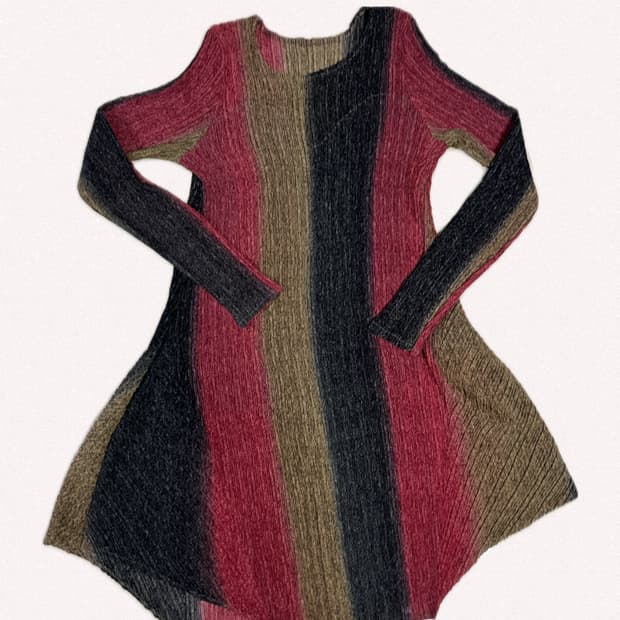 빈티지 Vintage Striped Slinky Flare Dress