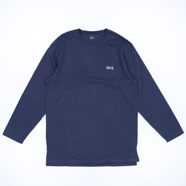 [L] 예일 스몰로고 라운드 롱슬리브 긴팔 티셔츠 네이비 3950