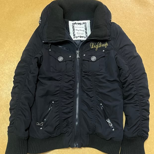 디그딥 블랙 셔링 와투케 펑크 집업 패딩 야상