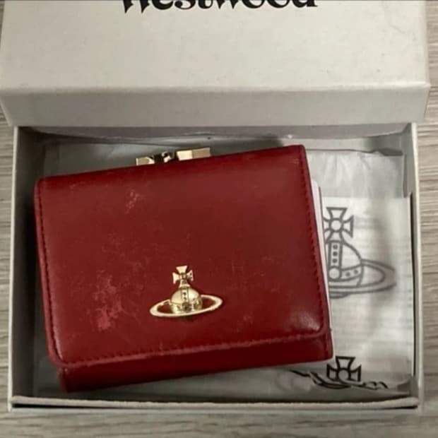 비비안웨스트우드 나파 스몰 레더 반지갑 오알비 금장 레드 삼단