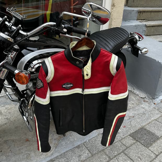 할리데이비슨 빈티지 레더 레이싱 자켓