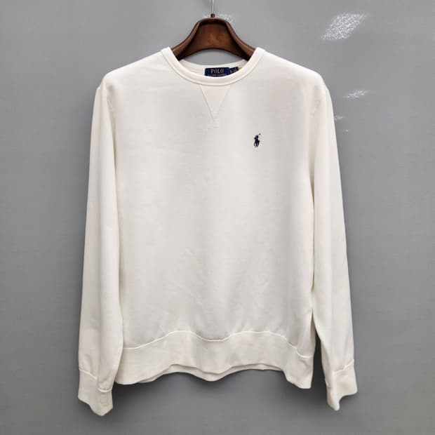 폴로 랄프로렌 화이트 기모 맨투맨