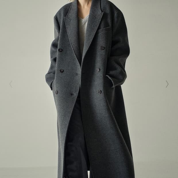 파사드패턴 캐시미어 더블 코트 _ 차콜