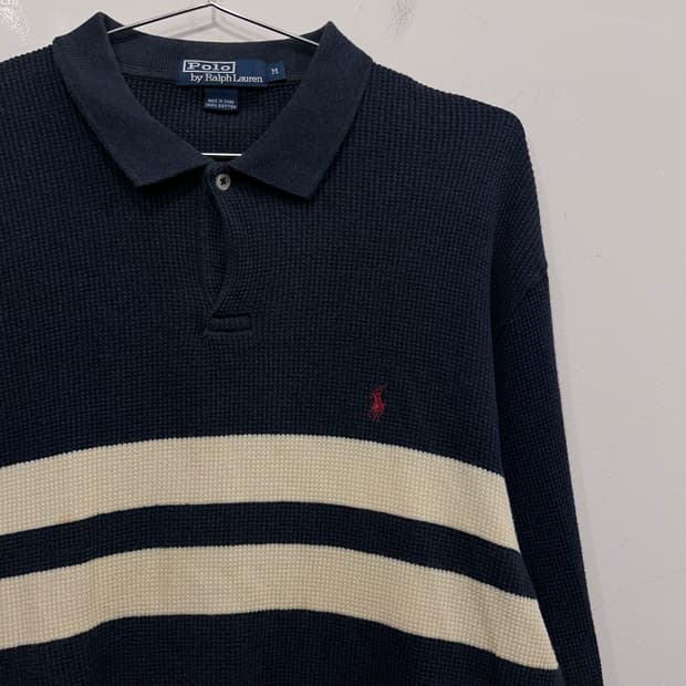 폴로 랄프로렌 스몰포니 와플코튼 긴팔 카라티