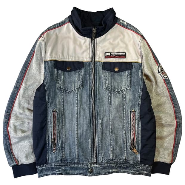 후부 빅로고 데님 레이싱 자켓