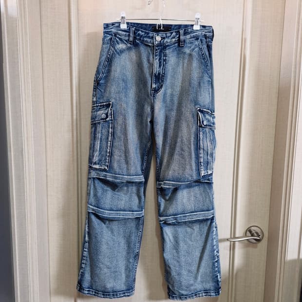 일꼬르소 워싱  데님  카고 팬츠 와이드 M