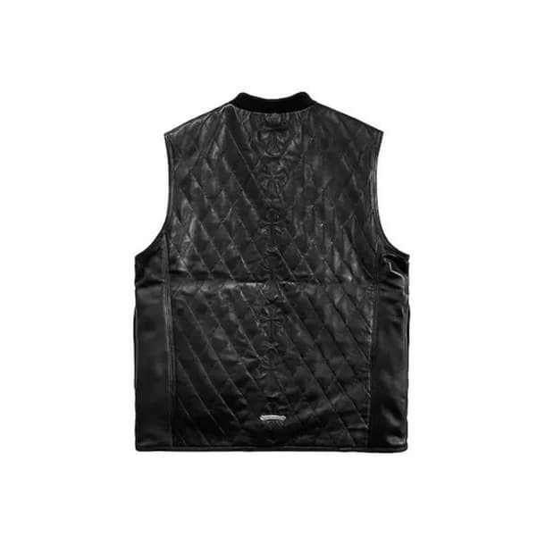 [XXL] 크롬하츠 크로스 레더 패치 파파 베스트