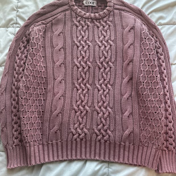 쿠어 케이블 믹스드 다잉 크루넥스웨터 L