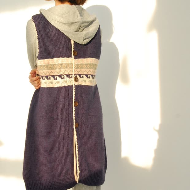 Denim dungaree knit one piece