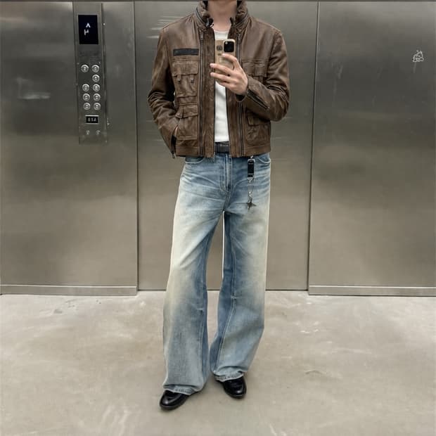 Solid Homme lambskin Zip Button Jacket
