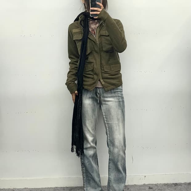 재패니즈 밀리터리 코튼 집업