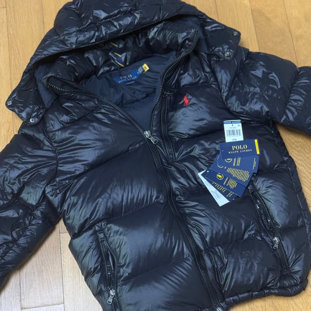 폴로 랄프로렌 유광 패딩 m