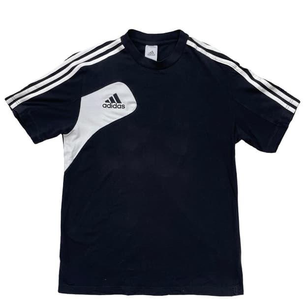 ADIDAS 블랙+화이트 삼선 반팔 100